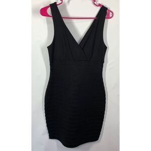Express Women's V-Neck Sleeveless Bandage Bodycon Dress Black Size Small